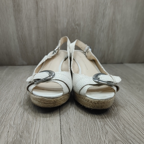 Franco Sarto Kendra Wedge Sandal Jute Cork Ice Lizard Tan Beige Cream Peep 10 - Picture 5 of 12